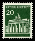 Germany 1966 - Brandenburg Gate 2/5 20pf Germany 1966 - Brandenburg Gate 2/5 20pf