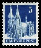 Germany 1950 - Buildings - Kölner Dom 5pf Perf. 14