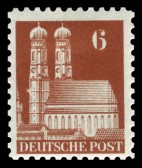 Saksa 1948 - Buildings - Münchner Frauenkirche 6pf Perf. 11