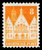 Saksa 1948 - Buildings - Frankfurt Town Hall 8pf Perf. 11 Saksa 1948 - Buildings - Frankfurt Town Hall 8pf Perf. 11