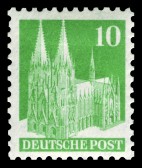 Saksa 1948 - Buildings - Kölner Dom 10pf Perf. 11 Saksa 1948 - Buildings - Kölner Dom 10pf Perf. 11