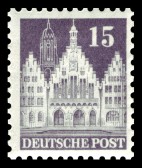 Saksa 1948 - Buildings - Frankfurt Town Hall 15pf Perf. 11 Saksa 1948 - Buildings - Frankfurt Town Hall 15pf Perf. 11