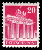 Saksa 1948 - Buildings - Brandenburg Gate, Berlin 20pf Perf. 11 Saksa 1948 - Buildings - Brandenburg Gate, Berlin 20pf Perf. 11