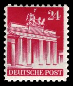 Saksa 1948 - Buildings - Brandenburg Gate, Berlin 24pf Perf. 11 Saksa 1948 - Buildings - Brandenburg Gate, Berlin 24pf Perf. 11