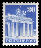 Germany 1950 - Buildings - Brandenburg Gate, Berlin 30pf Perf. 14