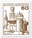 Germany 1977 - Castles 60pf Marksburg A I with control number (Bdr.)