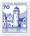 Saksa 1977 - Castles 70pf Mespelbrunn A I (Bdr.) Saksa 1977 - Castles 70pf Mespelbrunn A I (Bdr.)