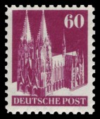 Saksa 1948 - Buildings - Kölner Dom 60pf Perf. 11 Saksa 1948 - Buildings - Kölner Dom 60pf Perf. 11