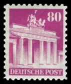 Saksa 1948 - Buildings - Brandenburg Gate, Berlin 80pf Perf. 11 Saksa 1948 - Buildings - Brandenburg Gate, Berlin 80pf Perf. 11