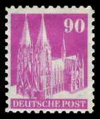 Germany 1948 - Buildings - Kölner Dom 90pf Perf. 11 Germany 1948 - Buildings - Kölner Dom 90pf Perf. 11