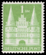 Germany 1948 - Buildings - Holsten Gate, Lübeck 1m type I Perf. 11