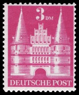 Germany 1948 - Buildings - Holsten Gate, Lübeck 3m type I