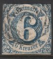 Saksa Thurn und Taxis 1862 - Thurn und Taxis Digits in a circle 6kr
