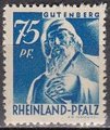 Rheinland-Pfalz 1947 - Personalities and views - 75pf Gutenberg Monument