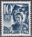 Rheinland-Pfalz 1947 - Personalities and views - 10pf Winemakerwoman