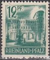 Rheinland-Pfalz 1947 - Personalities and views - 12pf Porta Nigra, Trier Rheinland-Pfalz 1947 - Personalities and views - 12pf Porta Nigra, Trier