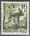 Rheinland-Pfalz 1947 - Personalities and views - 16pf Deviltabel near Kaltenbach Rheinland-Pfalz 1947 - Personalities and views - 16pf Deviltabel near Kaltenbach