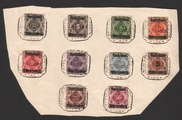 Saksa Wurttemberg 1919 - Württemberg, Official digits in diamond (10) cancelled on paper