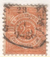 Saksa Wurttemberg 1875 - Württemberg digits in circle 25pf 1875