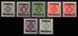 Saksa Wurttemberg 1919 - Württemberg, Official digits in diamond (7) 2½ to 20pf