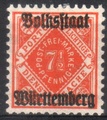 Saksa Wurttemberg 1919 - Württemberg, Official digits in diamond 7½pf