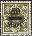 Saksa Wurttemberg 1923 - Württemberg, Official digits in diamond 60pf overprinted 50 mark Saksa Wurttemberg 1923 - Württemberg, Official digits in diamond 60pf overprinted 50 mark