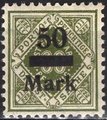 Saksa Wurttemberg 1923 - Württemberg, Official digits in diamond 60pf overprinted 50 mark