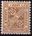 Saksa Wurttemberg 1916 - Württemberg Official digits in signs 15pf dk ochre wm1