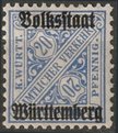 Saksa Wurttemberg 1919 - Württemberg, Official digits in signs 20pf light blue Saksa Wurttemberg 1919 - Württemberg, Official digits in signs 20pf light blue