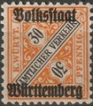 Saksa Wurttemberg 1919 - Württemberg, Official digits in signs 30pf orange/black Saksa Wurttemberg 1919 - Württemberg, Official digits in signs 30pf orange/black