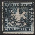 Saksa Wurttemberg 1868 - Wurttemberg Coat of Arm 7Kr 1868