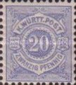 Saksa Wurttemberg 1875 - Württemberg digits in circle 20pf 1875