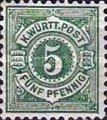 Saksa Wurttemberg 1890 - Württemberg digits in circle 5pf green
