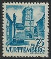 Saksa Wurttemberg 1947 - FRZO-WÜHO Personalities and views - 75pf City gate of Wangen Saksa Wurttemberg 1947 - FRZO-WÜHO Personalities and views - 75pf City gate of Wangen