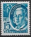 Saksa Wurttemberg 1948 - FRZO-WÜHO Personalities and views - 15pf Friedrich Hölderlin Saksa Wurttemberg 1948 - FRZO-WÜHO Personalities and views - 15pf Friedrich Hölderlin
