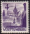Saksa Wurttemberg 1948 - FRZO-WÜHO Personalities and views - 4pf Bebenhausen Castle Saksa Wurttemberg 1948 - FRZO-WÜHO Personalities and views - 4pf Bebenhausen Castle