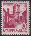Saksa Wurttemberg 1948 - FRZO-WÜHO Personalities and views - 20pf City gate of Wangen Saksa Wurttemberg 1948 - FRZO-WÜHO Personalities and views - 20pf City gate of Wangen