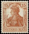 Saksa Deutsches Reich 1916 - Germania 15 pf brown