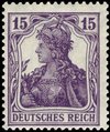 Germany Deutsches Reich 1917 - Germania 15 pf violet