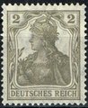 Germany Deutsches Reich 1918 - Germania 2 pf dark yellow gray