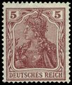 Saksa Deutsches Reich 1920 - Germania 5pf brown Saksa Deutsches Reich 1920 - Germania 5pf brown