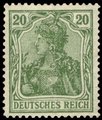 Saksa Deutsches Reich 1920 - Germania 20pf green Saksa Deutsches Reich 1920 - Germania 20pf green