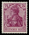 Saksa Deutsches Reich 1920 - Germania 75pf lilac type II Saksa Deutsches Reich 1920 - Germania 75pf lilac type II