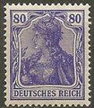 Saksa Deutsches Reich 1920 - Germania 80pf ultramarine type II Saksa Deutsches Reich 1920 - Germania 80pf ultramarine type II