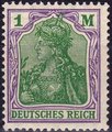 Saksa Deutsches Reich 1920 - Germania 1 m violet/green Saksa Deutsches Reich 1920 - Germania 1 m violet/green