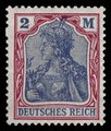 Saksa Deutsches Reich 1920 - Germania 2m red/ultramarine Saksa Deutsches Reich 1920 - Germania 2m red/ultramarine