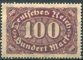 Saksa Deutsches Reich 1923 - Numeral - Digits in a crosswise oval 100 mark