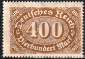 Saksa Deutsches Reich 1923 - Numeral - Digits in a crosswise oval 400 mark