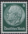 Saksa Deutsches Reich 1933 - Paul von Hindenburg (set II) 1933 6pf Saksa Deutsches Reich 1933 - Paul von Hindenburg (set II) 1933 6pf