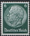 Saksa Deutsches Reich 1933 - Paul von Hindenburg (set II) 1933 6pf